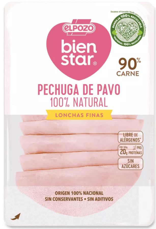 Ensalada de albahaca con pechuga de pavo.